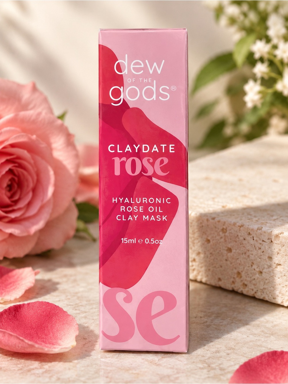 Dew of the Gods Claydate Rose Hyaluronic Rose Oil Clay Mask